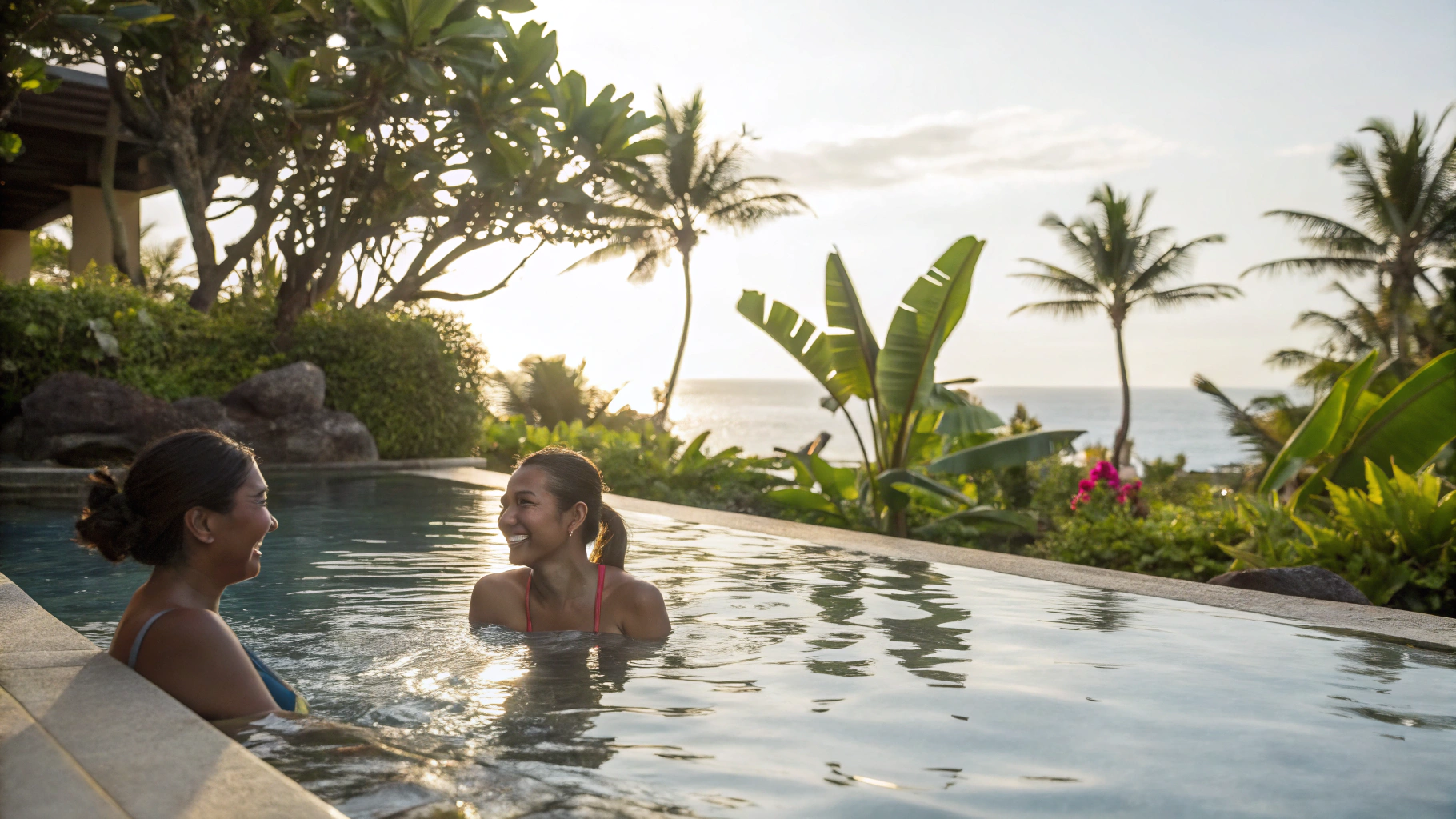 Private Bali villa with private lap pool and frangipani trees arranged by Travizi