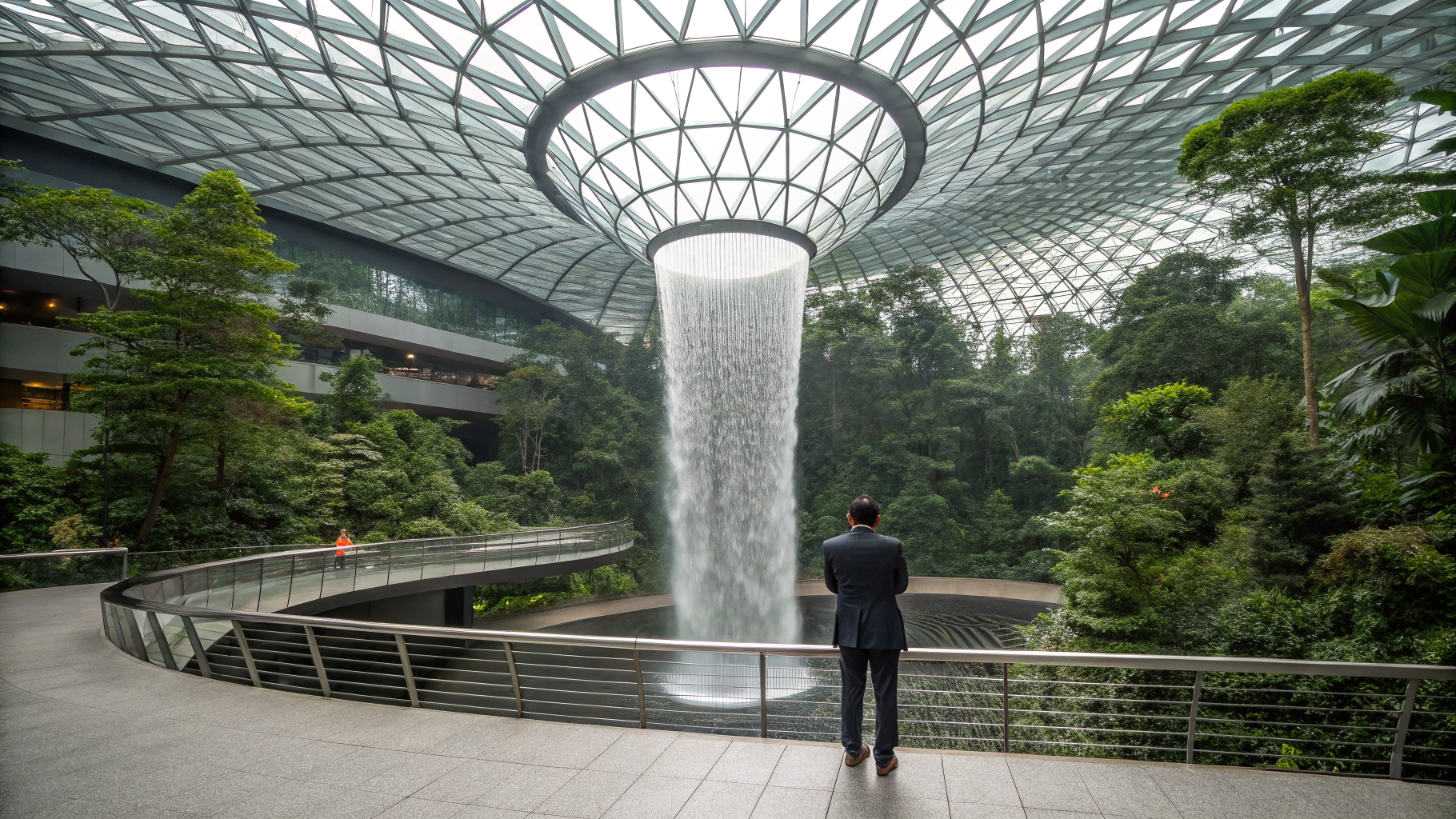 Direct flights from Mumbai to Singapore Changi Rain Vortex terminal